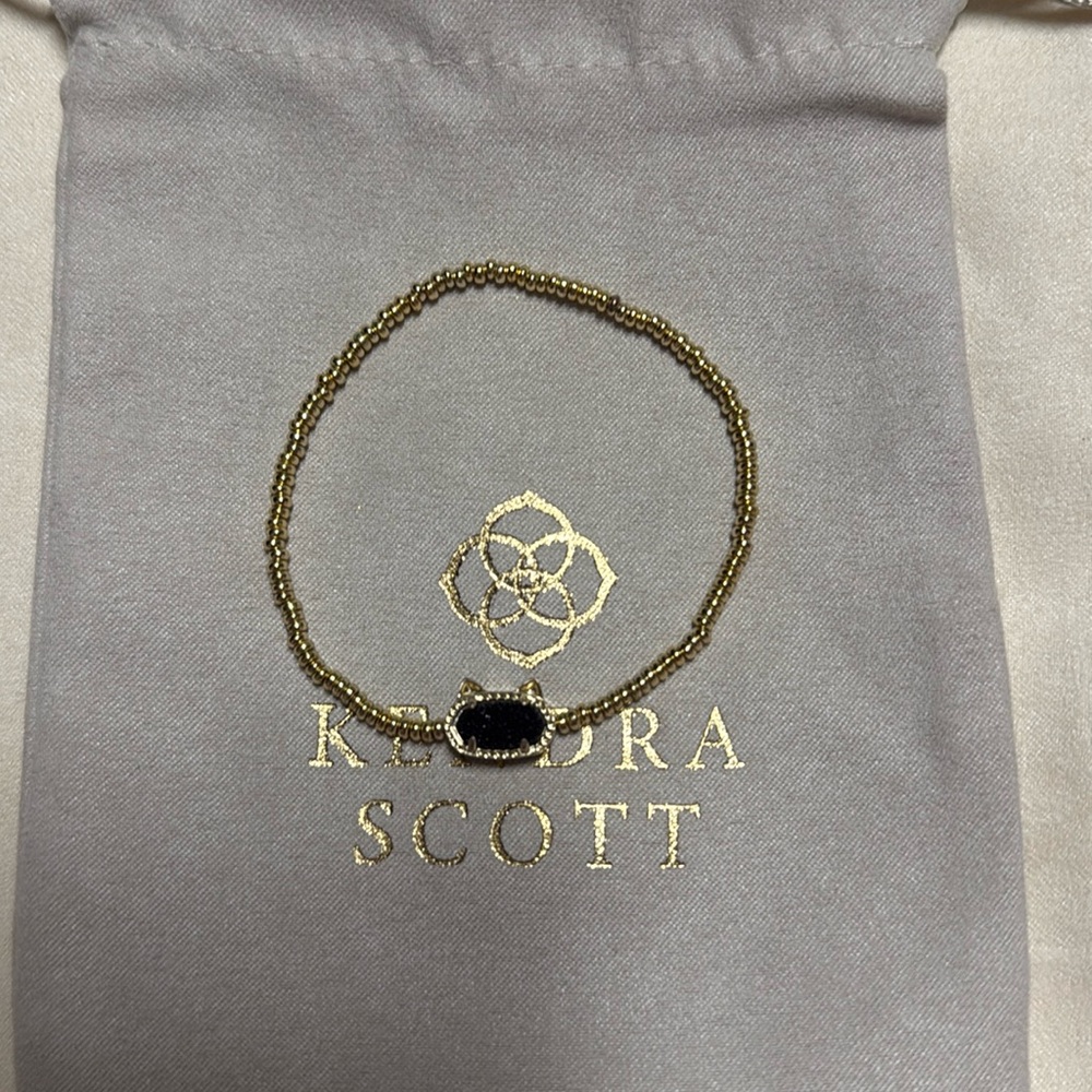 Kendra Scott Cat Stretch bracelet in Black Druzy